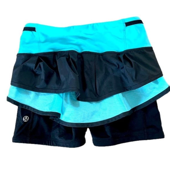 lululemon athletica Pants - SOO CUTE!! LULULEMON Athletic Shorts with Ruffle (skirt?) over top. Size 2